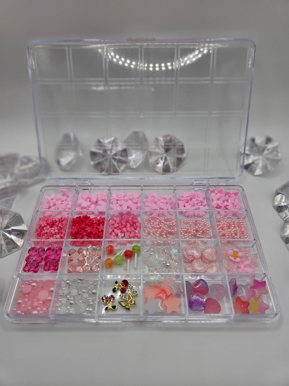 Pink Mixed Nail Art & Craft Embellishment Kit